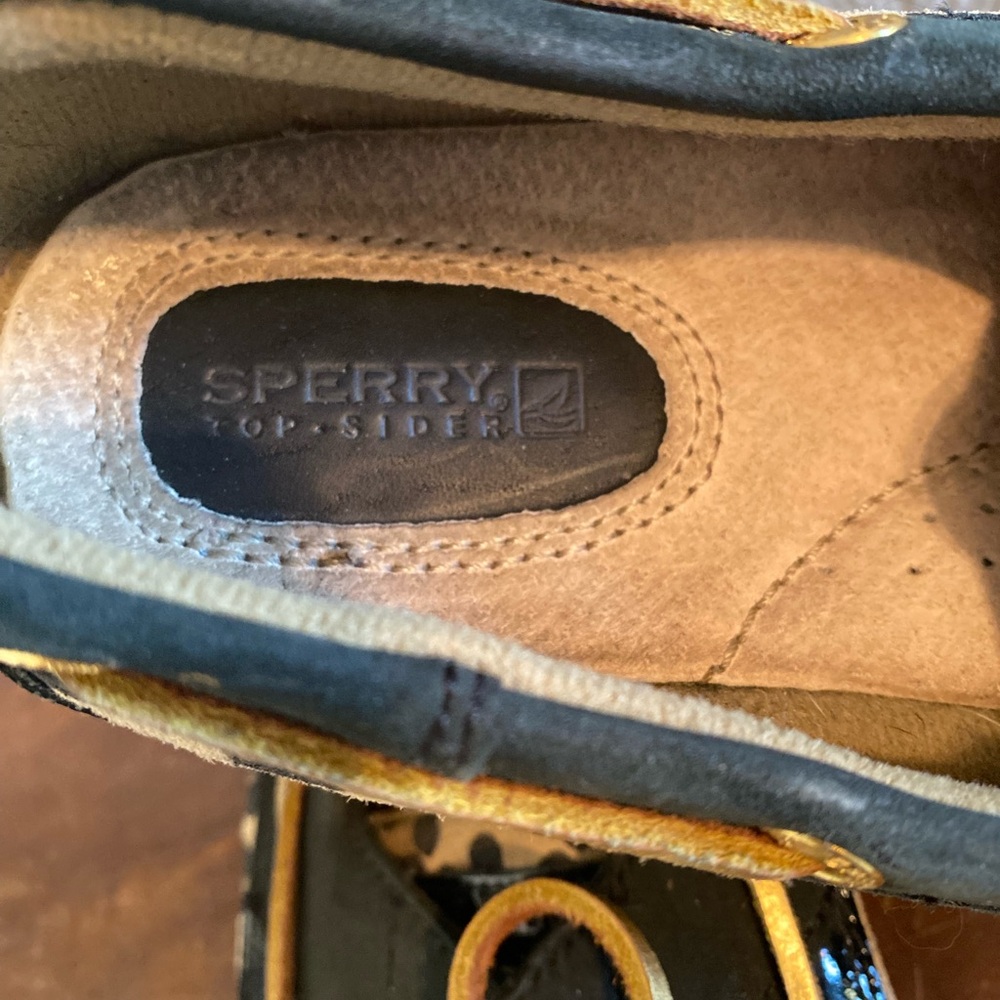 Sperry Black and Leopard Boat Shoes - Picture 3 of 9